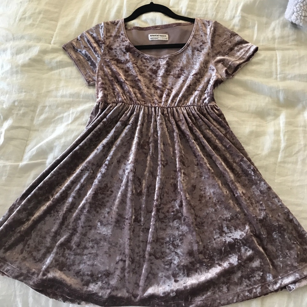 Purple velvet babydoll dress